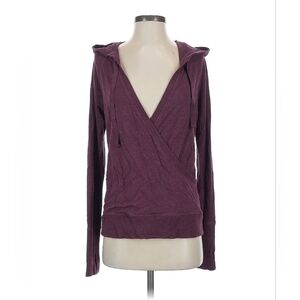 Athleta Deep Purple Wrap Hoodie‎ V neck long sleeve women's hoodie sweater sz M